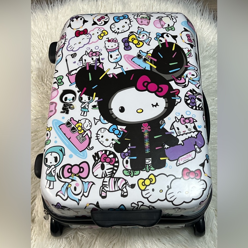Tokidoki x Hello Kitty Sanrio Rolling Suitcase with Luggage Tag